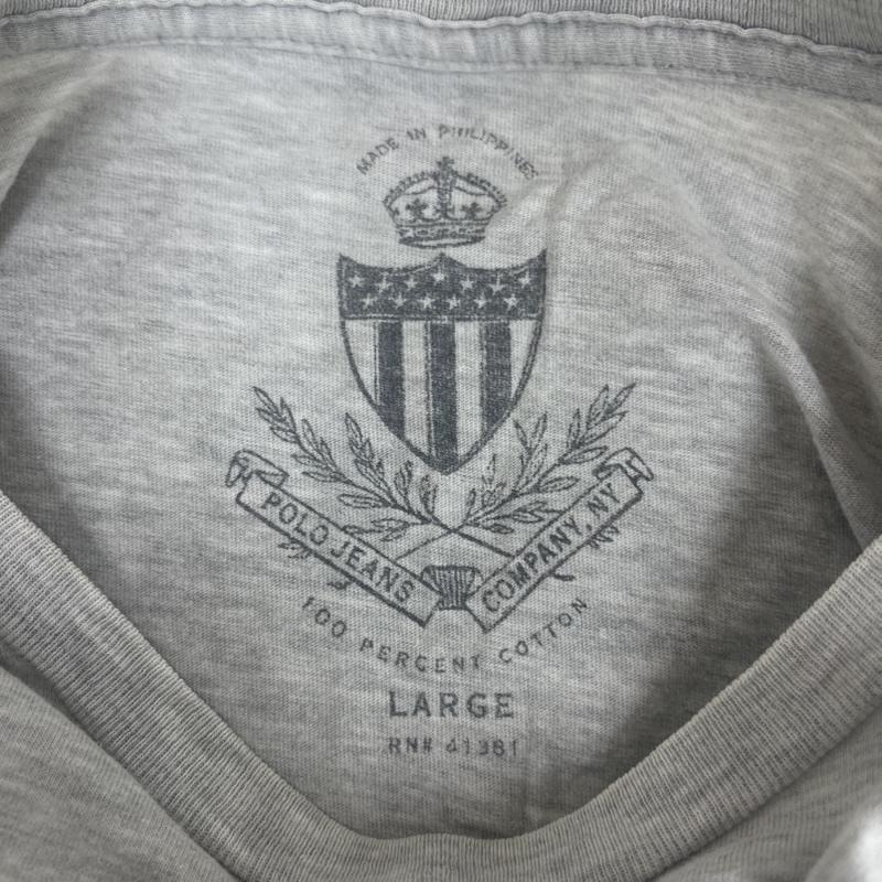 ラルフローレン RALPHLAUREN Tシャツ 半袖 かすれ加工 アメリカ国旗 ロゴ グラフィック Tシャツ カットソー L 灰 / グレー / gray メンズ USED 古着 中古 50165744