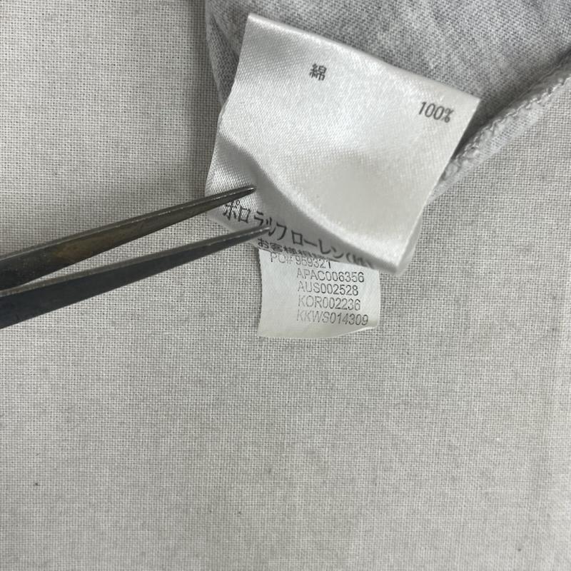 ラルフローレン RALPHLAUREN Tシャツ 半袖 かすれ加工 アメリカ国旗 ロゴ グラフィック Tシャツ カットソー L 灰 / グレー / gray メンズ USED 古着 中古 50165744