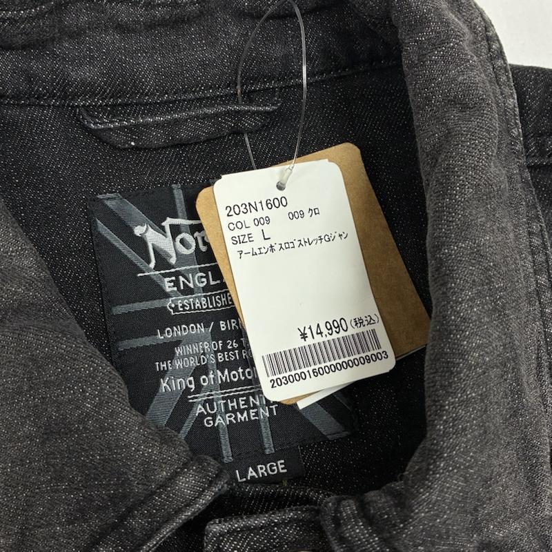 ノートン Norton ジャケット、上着 ジャンパー、ブルゾン エンボスロゴ 刺繍 ウォッシュド ストレッチ デニムジャケット L メンズ USED 古着 中古 50165746
