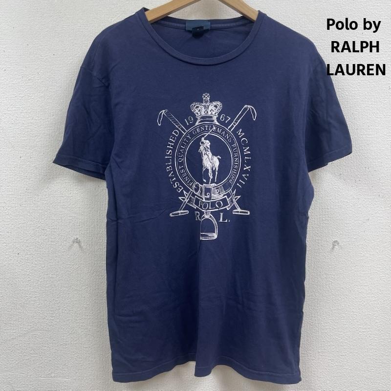 ポロバイラルフローレン Polo by RALPH LAUREN Tシャツ 半袖 ビッグポニー グラフィック 半袖 プリント Tシャツ カットソー L 紺 / ネイビー / navy メンズ USED 古着 中古 50165748