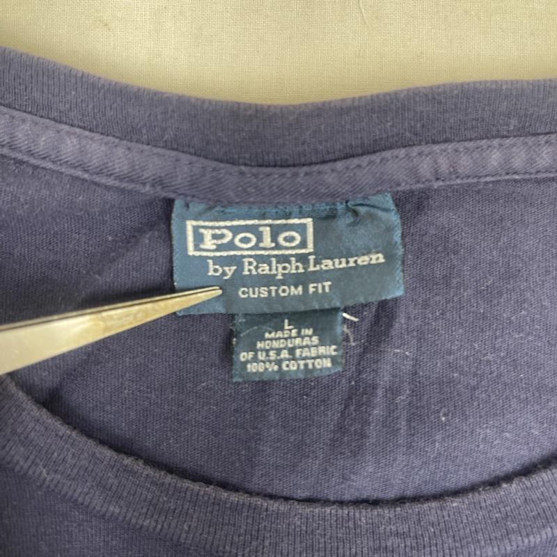 ポロバイラルフローレン Polo by RALPH LAUREN Tシャツ 半袖 ビッグポニー グラフィック 半袖 プリント Tシャツ カットソー L 紺 / ネイビー / navy メンズ USED 古着 中古 50165748