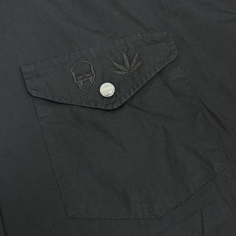 ルシアンペラフィネ Lucien Pellat-Finet シャツ、ブラウス 長袖 スカル マリファナ 刺繍 コットン ウエスタン シャツ XXL メンズ USED 古着 中古 50165756