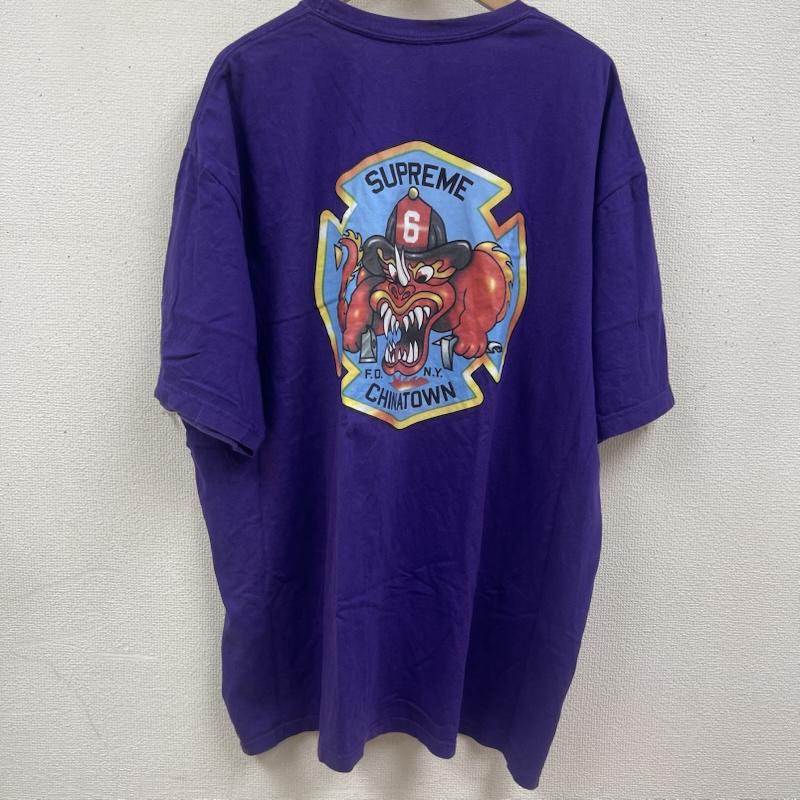 シュプリーム Supreme Tシャツ 半袖 FDNY Engine 9 Tee グラフィック プリント ロゴ Tシャツ XXL 紫 / パープル / purple メンズ USED 古着 中古 50165759