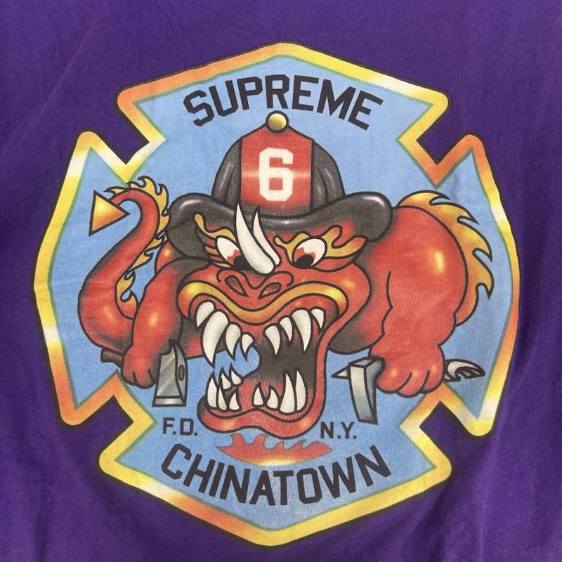 シュプリーム Supreme Tシャツ 半袖 FDNY Engine 9 Tee グラフィック プリント ロゴ Tシャツ XXL 紫 / パープル / purple メンズ USED 古着 中古 50165759