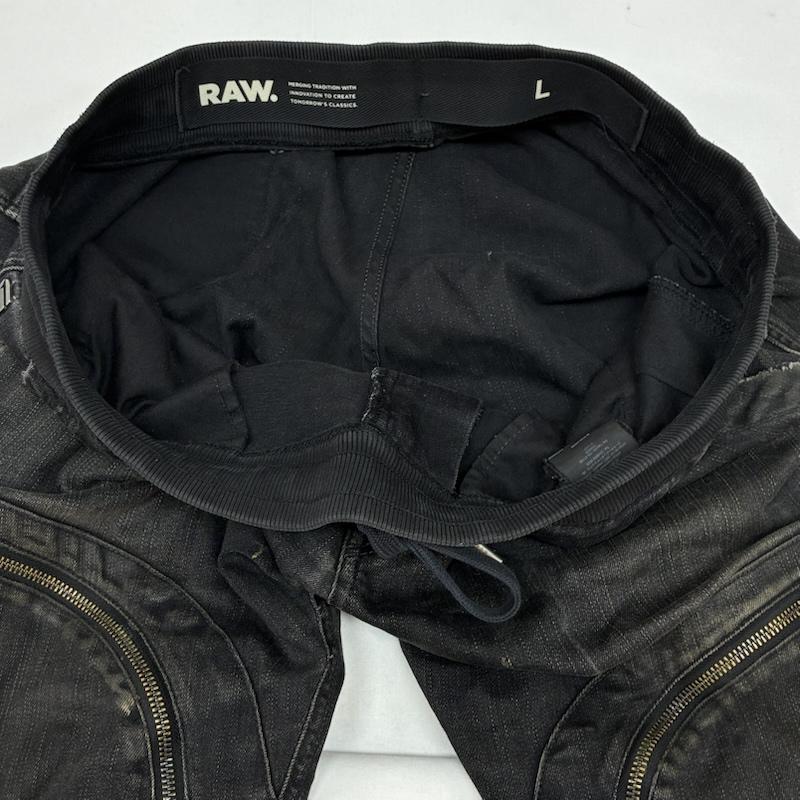 ジースターロゥ G-STAR RAW パンツ デニム、ジーンズ Air Defence Zip 3D Sport Tapered Black Denim Jogger Pants テーパード ジョガー デニムパンツ L メンズ USED 古着 中古 50165761