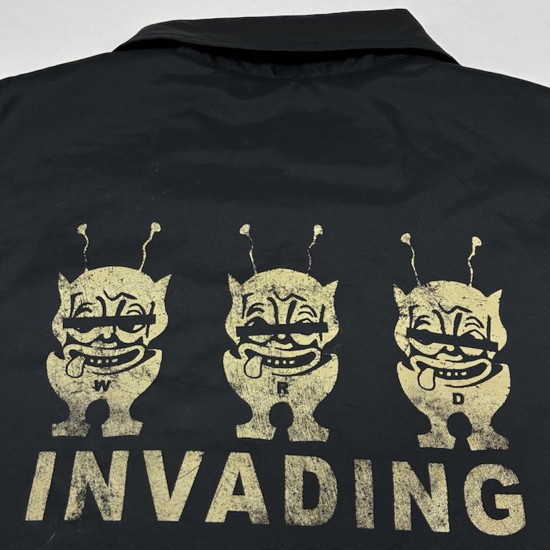 ウィアード WEIRDO ジャケット、上着 ジャンパー、ブルゾン INVADING バック プリント ロゴ ワッペン 裏総柄 コーチジャケット - メンズ USED 古着 中古 50165764
