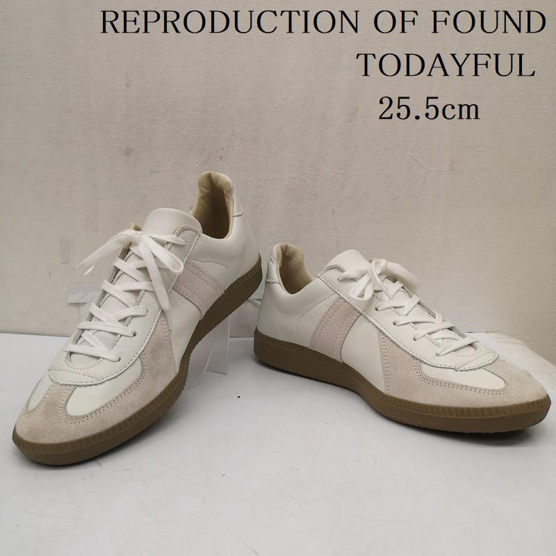トゥデイフル TODAYFUL スニーカー スニーカー REPRODUCTION OF FOUND German Trainer ジャーマントレーナー スニーカー 40 25.5cm 白 / ホワイト / white レディース USED 古着 中古 50165766