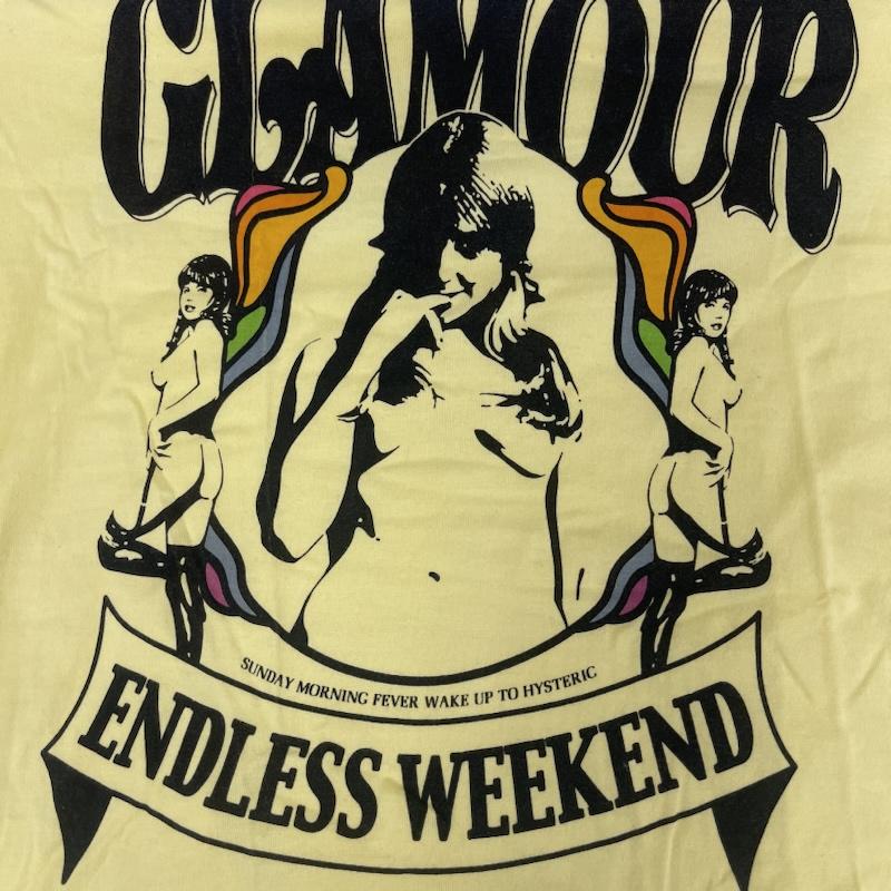 ヒステリックグラマー HYSTERIC GLAMOUR Tシャツ 半袖 Endless Weekend ヒスガール グラフィック プリント Tシャツ S 黄 / イエロー / yellow メンズ USED 古着 中古 50165767