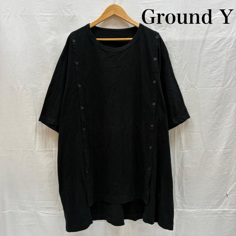 グラウンドワイ Ground Y Tシャツ 半袖 GV-T21-040 ボタン デザイン コットン 天竺 ビッグ シルエット Tシャツ ヨウジヤマモト 3 メンズ USED 古着 中古 50165771