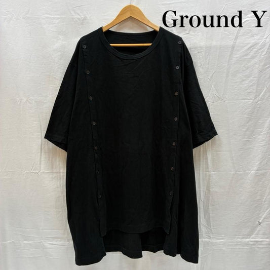 グラウンドワイ Ground Y Tシャツ 半袖 GV-T21-040 ボタン デザイン コットン 天竺 ビッグ シルエット Tシャツ ヨウジヤマモト 3 メンズ USED 古着 中古 50165771
