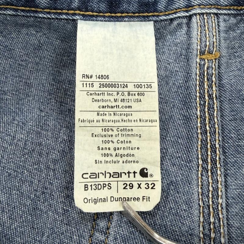 カーハート Carhartt パンツ デニム、ジーンズ デニム ペインター パンツ B13DPS フェード 29インチ ワンポイント X ロゴ、文字 インディゴ / インディゴ / Indigo メンズ USED 古着 中古 50165778