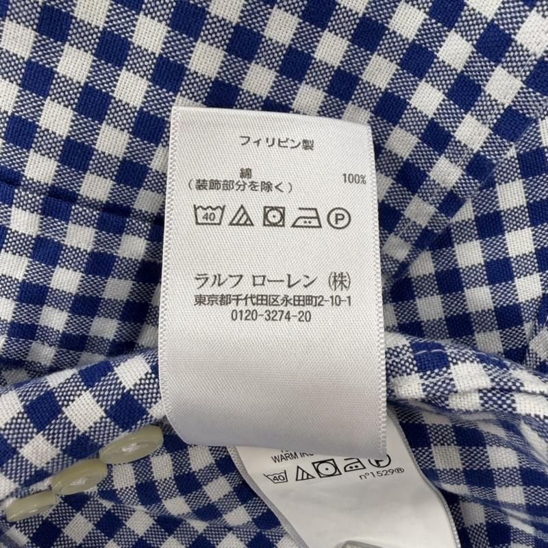 ラルフローレン RALPHLAUREN シャツ、ブラウス 長袖 長袖 ギンガムチェック ボタンダウン シャツ ポニー刺繡 M チェック X ワンポイント X ロゴ、文字 X 刺繍 青 / ブルー / blue X 白 / ホワイト / white メンズ USED 古着 中古 50165781