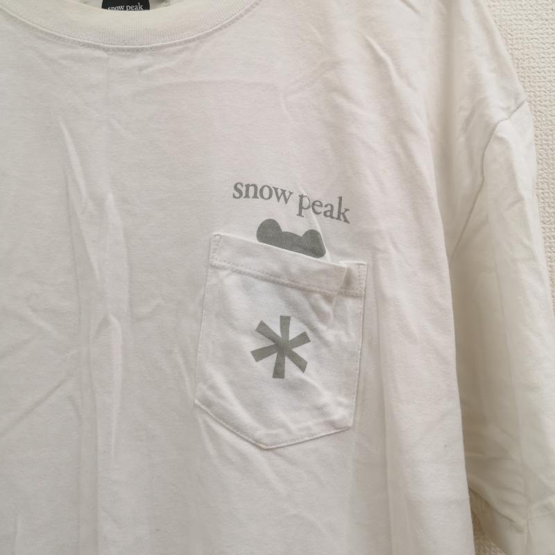スノーピーク Snow Peak Tシャツ 半袖 Snow Peak×BE@RBRICK 熊 ベアー アスタリスク プリント 半袖ポケットTシャツ 17MLE-SP-0002 XL 白 / ホワイト / white メンズ USED 古着 中古 50165784