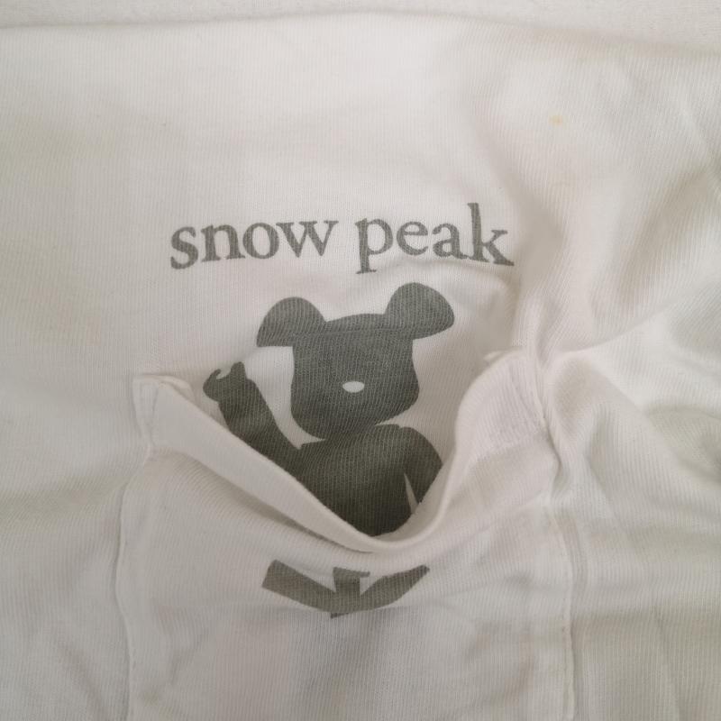 スノーピーク Snow Peak Tシャツ 半袖 Snow Peak×BE@RBRICK 熊 ベアー アスタリスク プリント 半袖ポケットTシャツ 17MLE-SP-0002 XL 白 / ホワイト / white メンズ USED 古着 中古 50165784