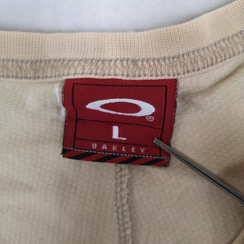 オークリー OAKLEY Tシャツ 半袖 ツートーン 切替 フロントロゴ オーバルロゴ 楕円形 テック Y2K 半袖丸首 Tシャツ L ベージュ / ベージュ / beige メンズ USED 古着 中古 50165785