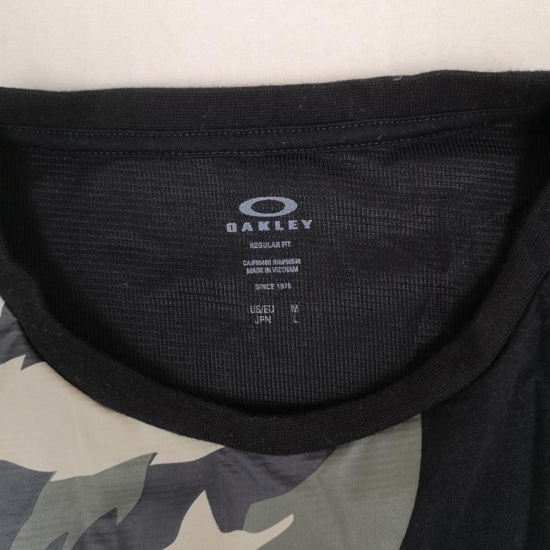 オークリー OAKLEY Tシャツ 半袖 カモフラージュ 迷彩 OBARK オーバークロゴ メッシュ 半袖丸首Tシャツ FOA403613 L 黒 / ブラック / black メンズ USED 古着 中古 50165786