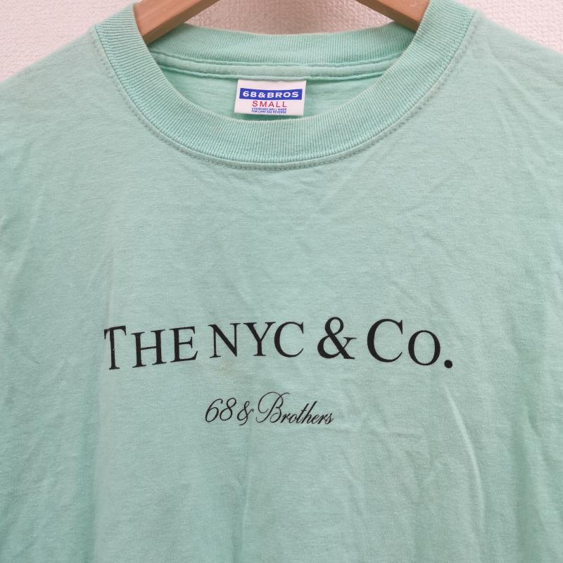 シックスティエイトアンドブラザーズ 68&brothers Tシャツ 長袖 スクリプト 筆記体 プリント ティファニーブルー 長袖 ロングスリーブ Ｔシャツ S 水色 / ライトブルー / メンズ USED 古着 中古 50165787