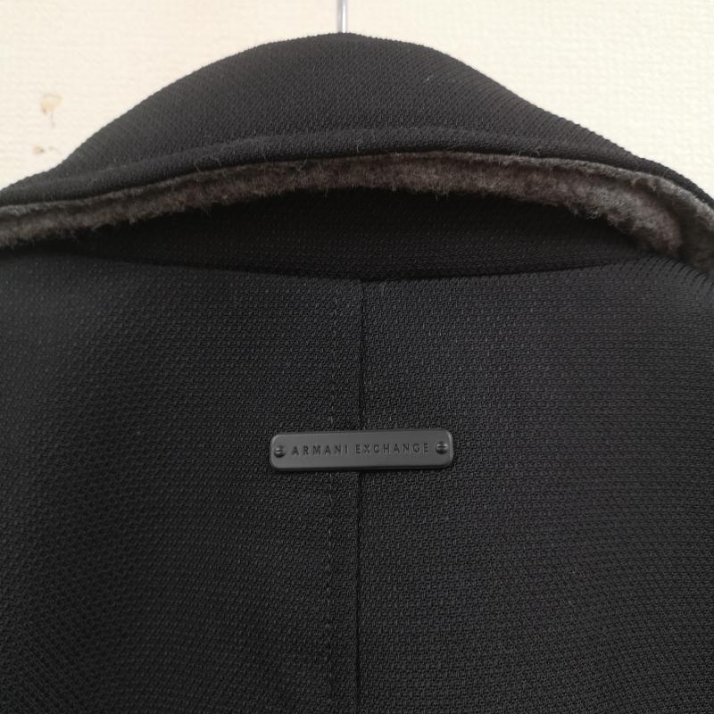 アルマーニエクスチェンジ ARMANI EXCHANGE コート ピーコート ダブルブレスト仕様 ノッチドラペル ウェルトポケット ストライプ柄 中綿 ピーコート Pコート M 黒 / ブラック / black メンズ USED 古着 中古 50165789