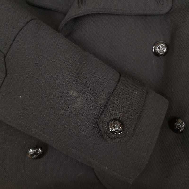 アルマーニエクスチェンジ ARMANI EXCHANGE コート ピーコート ダブルブレスト仕様 ノッチドラペル ウェルトポケット ストライプ柄 中綿 ピーコート Pコート M 黒 / ブラック / black メンズ USED 古着 中古 50165789
