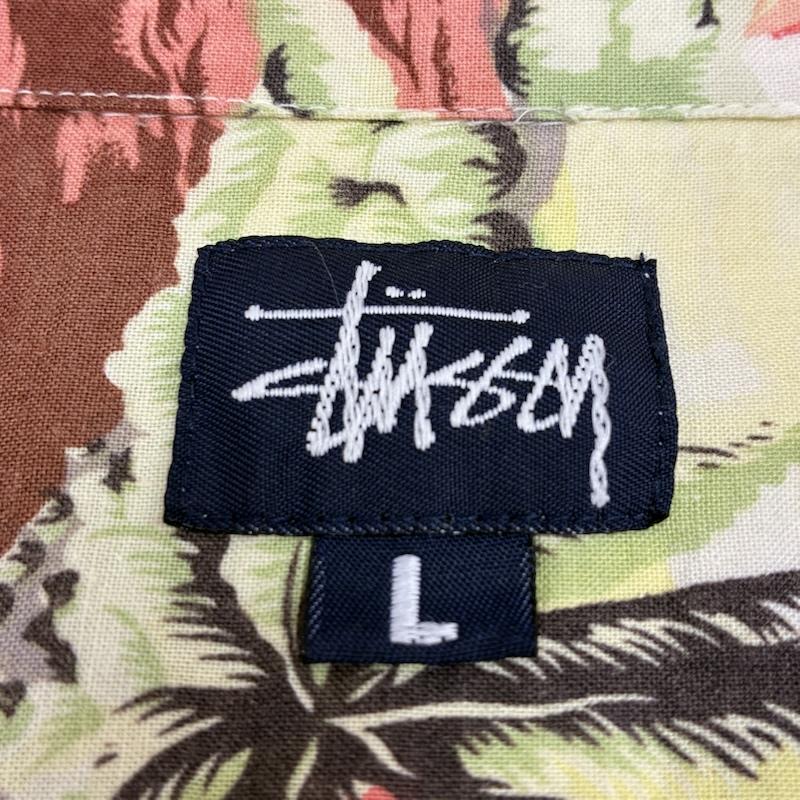 ステューシー STUSSY シャツ、ブラウス 半袖 OLD 90s ALOHA SHIRT 紺タグ オープンカラー アロハシャツ L メンズ USED 古着 中古 50165791