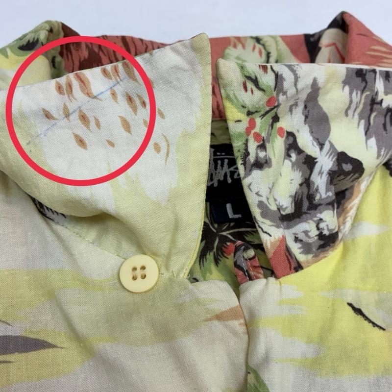 ステューシー STUSSY シャツ、ブラウス 半袖 OLD 90s ALOHA SHIRT 紺タグ オープンカラー アロハシャツ L メンズ USED 古着 中古 50165791