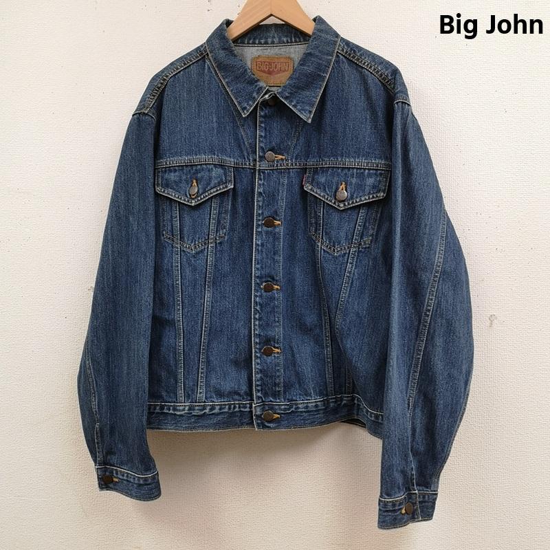 ビッグジョン Big John ジャケット、上着 ジャケット、ブレザー 日本製 3rdタイプ V字切り替え フロントアクションプリーツ オリジナルロゴパッチ トラッカージャケット Gジャン デニムジャケット 4L インディゴ / インディゴ / Indigo メンズ USED 古着 中古 50165795