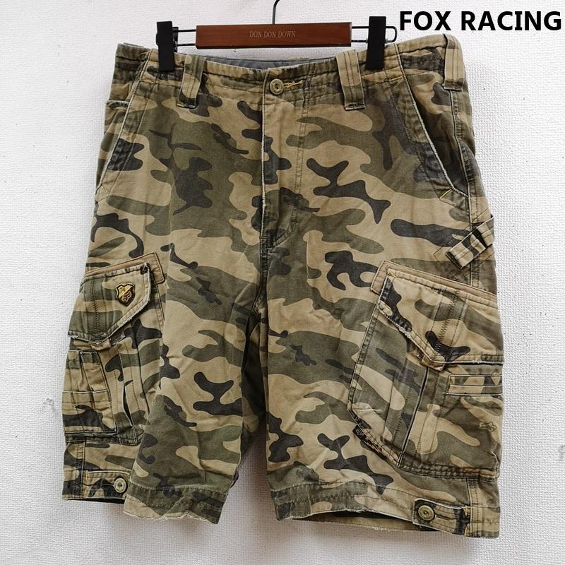 フォックスレーシング FOX RACING パンツ ショートパンツ カモフラ柄 迷彩柄 ミリタリー ワーク ギミック キツネ Y2K カーゴ ハーフパンツ 32インチ ベージュ / ベージュ / beige メンズ USED 古着 中古 50165798