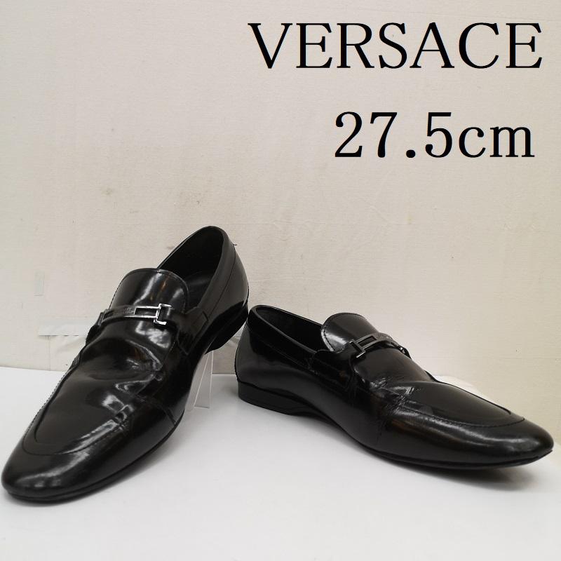 ヴェルサーチ VERSACE ローファー ローファー ロゴ プレート ローファー 43 27.5cm 黒 / ブラック / black メンズ USED 古着 中古 50165801