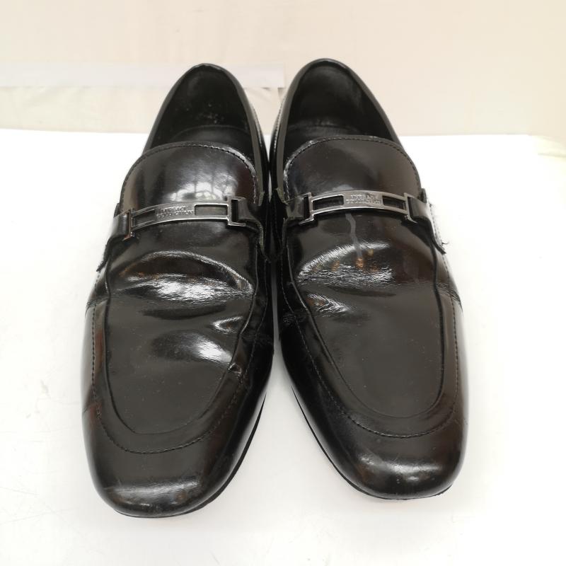ヴェルサーチ VERSACE ローファー ローファー ロゴ プレート ローファー 43 27.5cm 黒 / ブラック / black メンズ USED 古着 中古 50165801