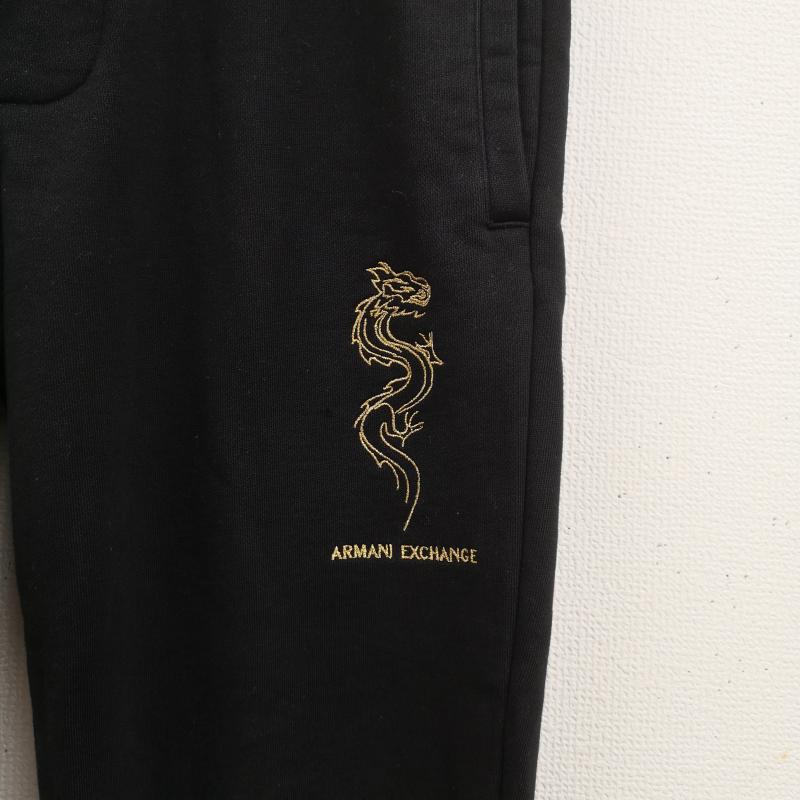 アルマーニエクスチェンジ ARMANI EXCHANGE パンツ ワークパンツ、ペインターパンツ ドラゴン 辰年 刺繡 コットン ブレンド素材 イージーパンツ スウェット ジョガーパンツ M 黒 / ブラック / black メンズ USED 古着 中古 50165802
