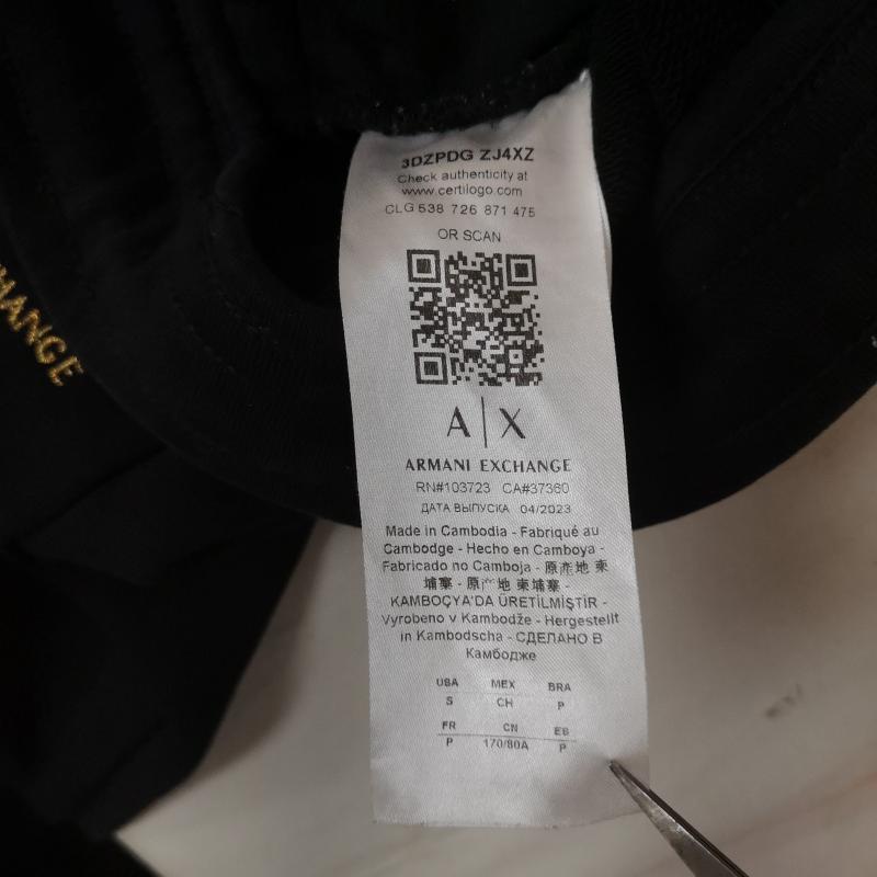 アルマーニエクスチェンジ ARMANI EXCHANGE パンツ ワークパンツ、ペインターパンツ ドラゴン 辰年 刺繡 コットン ブレンド素材 イージーパンツ スウェット ジョガーパンツ M 黒 / ブラック / black メンズ USED 古着 中古 50165802