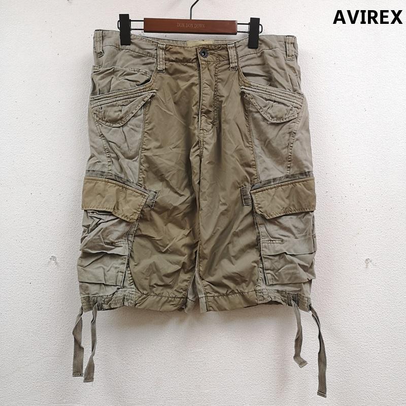 アヴィレックス AVIREX パンツ ショートパンツ 異素材 切り替え ミリタリー ギミック ドローコード カーゴ ショート パンツ 6116002 L ベージュ / ベージュ / beige メンズ USED 古着 中古 50165807