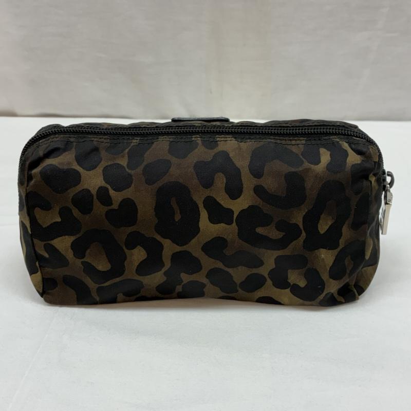プラダ PRADA ポーチ ポーチ レオパード テスート ナイロン 三角ロゴ プレート ポーチ - レディース USED 古着 中古 50165810