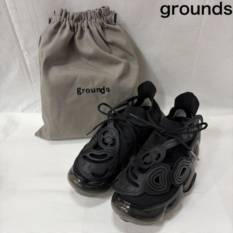 古着 USED シューズ シューズ grounds グラウンズ moopie invert ムーピーインバート 27センチ 厚底スニーカー 27.0cm 無地 黒 / ブラック / black メンズ USED 古着 中古 50165815