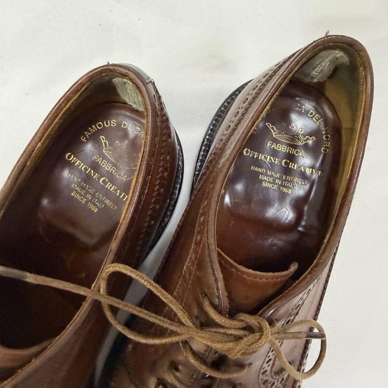 オフィチーネクリエイティブ OFFICINE CREATIVE 革靴 革靴 ウィングチップシューズ ドレスシューズ レザー LEATHER SHOES brown 41/26.0cm前後 ITALY製 - 無地 茶 / ブラウン / brown メンズ USED 古着 中古 50165818