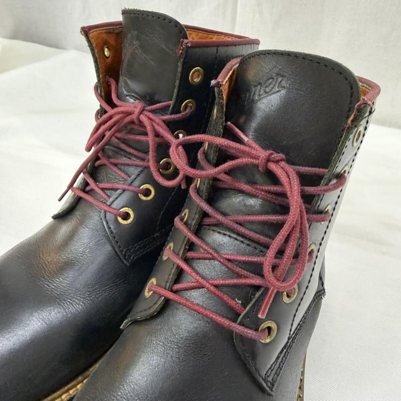 ダナー Danner ブーツ ショートブーツ D0020 レースアップ レザーブーツ プレーントゥ black US8/26cm US：8 ロゴ、文字 黒 / ブラック / black メンズ USED 古着 中古 50165819