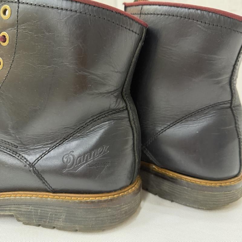 ダナー Danner ブーツ ショートブーツ D0020 レースアップ レザーブーツ プレーントゥ black US8/26cm US：8 ロゴ、文字 黒 / ブラック / black メンズ USED 古着 中古 50165819