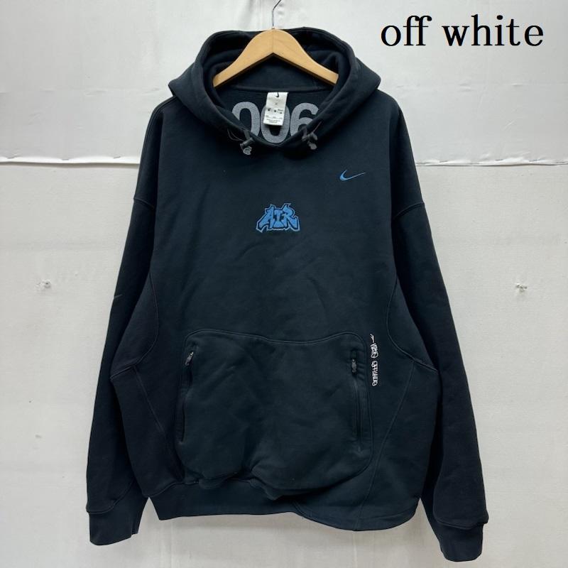 オフホワイト off white パーカー 長袖 NIKE NRG FLC HOODIE AIR ロゴ 刺繍 パーカー DN1760-010 XXL 黒 / ブラック / black メンズ USED 古着 中古 50165820