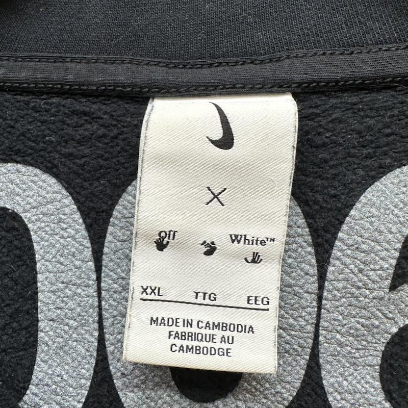 オフホワイト off white パーカー 長袖 NIKE NRG FLC HOODIE AIR ロゴ 刺繍 パーカー DN1760-010 XXL 黒 / ブラック / black メンズ USED 古着 中古 50165820
