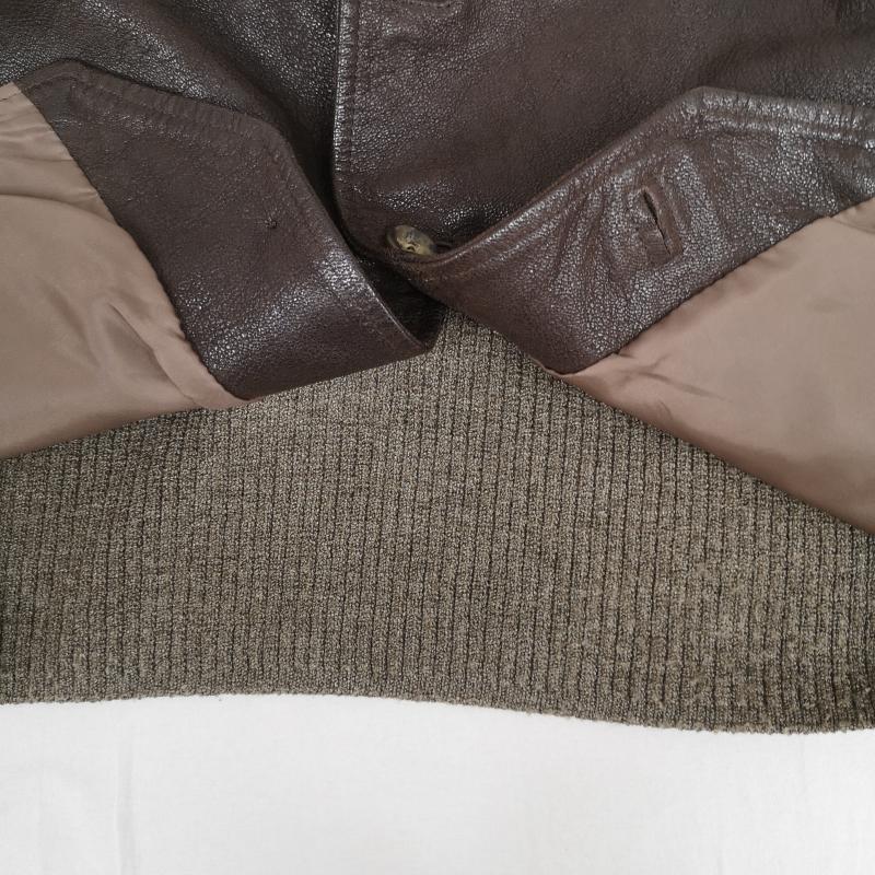 古着 USED ベスト ベスト Villa Castelletti イタリア製 レザー 本革 羊革 ニット 異素材 パッチポケット ベスト L 茶 / ブラウン / brown メンズ USED 古着 中古 50165821