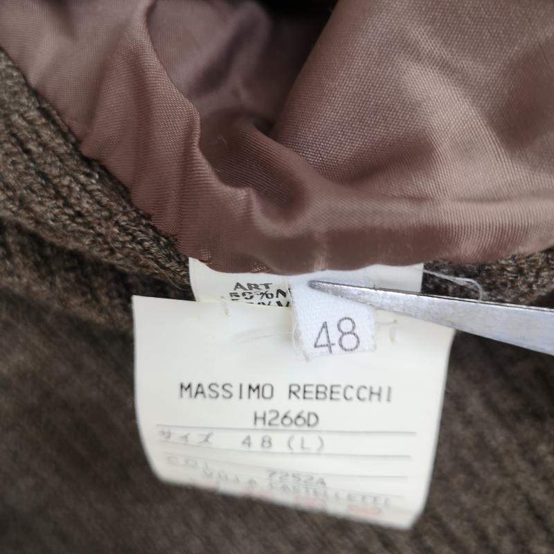 古着 USED ベスト ベスト Villa Castelletti イタリア製 レザー 本革 羊革 ニット 異素材 パッチポケット ベスト L 茶 / ブラウン / brown メンズ USED 古着 中古 50165821