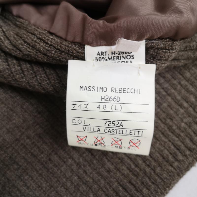 古着 USED ベスト ベスト Villa Castelletti イタリア製 レザー 本革 羊革 ニット 異素材 パッチポケット ベスト L 茶 / ブラウン / brown メンズ USED 古着 中古 50165821