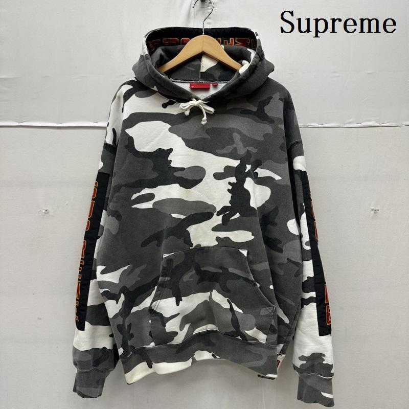 シュプリーム Supreme パーカー 長袖 Woven Patches Hooded Sweatshirt スノーカモ パーカー XL 灰 / グレー / gray X マルチカラー / マルチカラー / multicolor メンズ USED 古着 中古 50165822