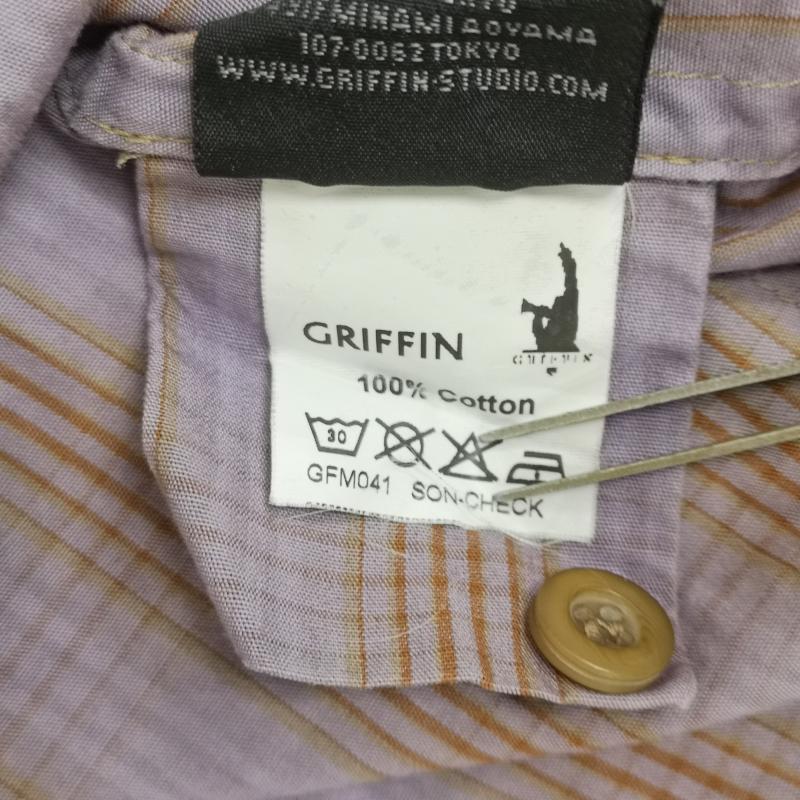 グリフィン GRIFFIN シャツ、ブラウス 半袖 イタリア製 パッチワーク カモフラージュ 迷彩柄 ストライプ柄 ミリタリー 半袖シャツ XS 桃 / ピンク / pink メンズ USED 古着 中古 50165824