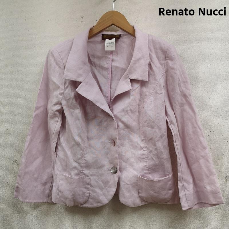 古着 USED ジャケット、上着 ジャケット、ブレザー Renato Nucci フランス製 麻 リネン ノッチドラペル パッチポケット テーラードジャケット 38 桃 / ピンク / pink レディース USED 古着 中古 50165826