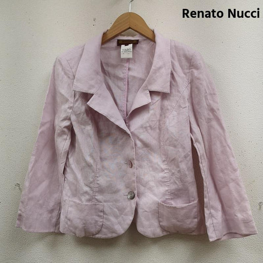 古着 USED ジャケット、上着 ジャケット、ブレザー Renato Nucci フランス製 麻 リネン ノッチドラペル パッチポケット テーラードジャケット 38 桃 / ピンク / pink レディース USED 古着 中古 50165826