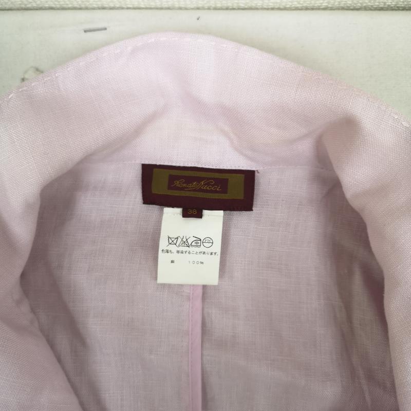 古着 USED ジャケット、上着 ジャケット、ブレザー Renato Nucci フランス製 麻 リネン ノッチドラペル パッチポケット テーラードジャケット 38 桃 / ピンク / pink レディース USED 古着 中古 50165826
