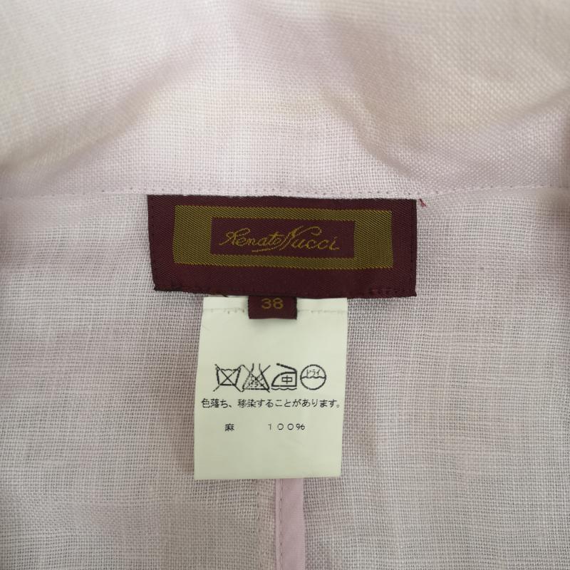 古着 USED ジャケット、上着 ジャケット、ブレザー Renato Nucci フランス製 麻 リネン ノッチドラペル パッチポケット テーラードジャケット 38 桃 / ピンク / pink レディース USED 古着 中古 50165826