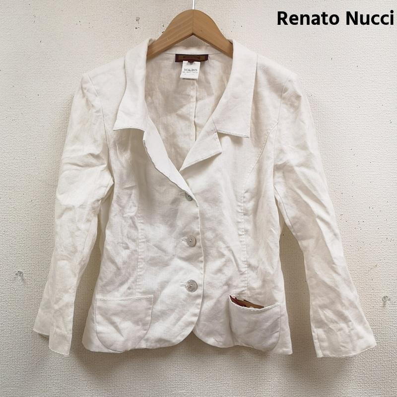 古着 USED ジャケット、上着 ジャケット、ブレザー Renato Nucci フランス製 麻 リネン ノッチドラペル パッチポケット テーラードジャケット 38 白 / ホワイト / white レディース USED 古着 中古 50165827
