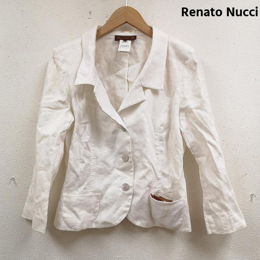 古着 USED ジャケット、上着 ジャケット、ブレザー Renato Nucci フランス製 麻 リネン ノッチドラペル パッチポケット テーラードジャケット 38 白 / ホワイト / white レディース USED 古着 中古 50165827